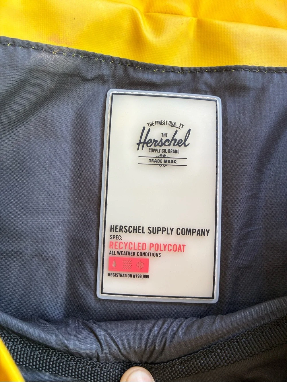 Herschel Supply Co. City Mid-Volume Weather Resistant Backpack Yellow 13X15”